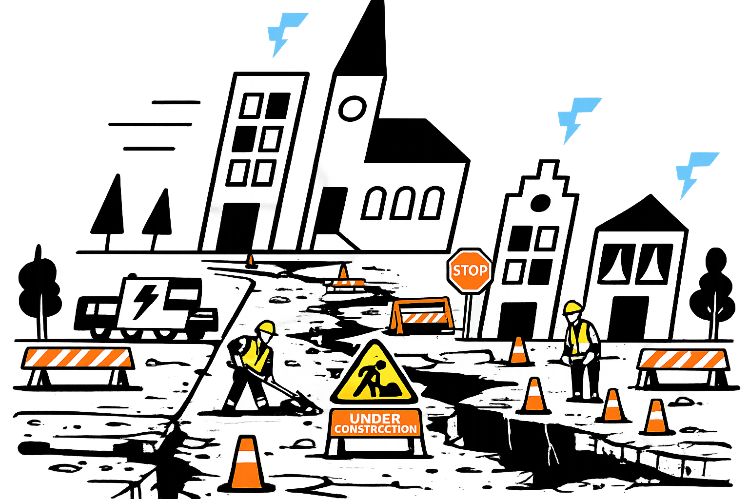 Werkzaamheden aan fibernetwerk